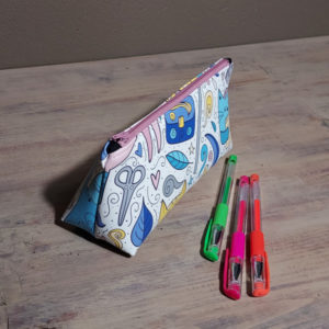 trousse zippée chat