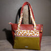 sac cadence autumn grahou face couleurs chaudes rouille panthère fleuri grande contenance, multi-poches fermé par zip pièce unique