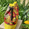 sac seau bucket yuto profil cordage motif japonisant velours soyeux imprimé élégance zénitude fait main par un artisan d'art créateur