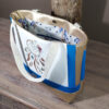 sac cabas gold dreamcatcher ouvert bleu doré contrastant féminin et élégant fait main pièce unique création francaise
