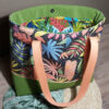 sac cabas green tropique ouvert estival sac de plage vacances feuillage tropical fait main pièce unique simili toile dralon imprimé