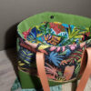 sac cabas green tropique poche doublure estival sac de plage vacances feuillage tropical fait main pièce unique simili toile dralon imprimé