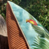 coussin jungle verdoyante abricot détails textiles