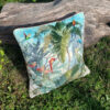 coussin jungle verdoyante abricot face