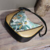 sac karola birdy couché noir vert doré féminin et élégant dentelle glamour printanier pièce unique fait main artisan d'art