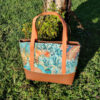 sac cabas Maldive face bleu fauve motifs coraux estival vacances pièce unique createur francais