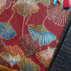 sac camélia shalimar tissus rouge jaune ginkgo féminin pièce unique sac bandoulière simili jacquard luxueux pratique zippé artisan d'art sac créateur