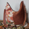 sac karola louane face automne rose poudré velours fauve moutarde simili velours artian d'art pièce unique créateur