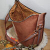 sac karola louane ouvert doublure automne rose poudré velours fauve moutarde simili velours artian d'art pièce unique créateur