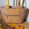 sac rivage louane dos automne rose poudré moutarde simili velours artian d'art pièce unique créateur