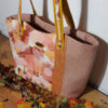 sac rivage louane zoom automne rose poudré moutarde simili velours artian d'art pièce unique créateur