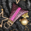 porte clé zippé matelassé prune accessoire cadeau noël