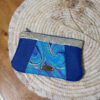 pochette zippée jelly wave face bleu et or