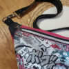 sac banana kawaï moitié rose et multicolore bandoulière pièce unique fait main créateur français