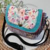 sac charlotte prélude face parme fleures aquarelle printemps bandoulière made in france artian d'art pièce unique