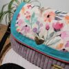 sac charlotte prélude face mi-format parme fleures aquarelle printemps bandoulière made in france artian d'art pièce unique