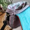 sac charlotte prélude ouvert dos parme fleures aquarelle printemps bandoulière made in france artian d'art pièce unique