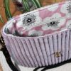 sac charlotte prélude ouvert poche doublure parme fleures aquarelle printemps bandoulière made in france artian d'art pièce unique