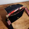 sac anesa ouvert inspiration japonisante papillon fleurs de cerisiers noir jaune corail petit sac unique