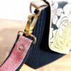 sac anesa velours inspiration japonisante papillon fleurs de cerisiers noir jaune corail petit sac unique