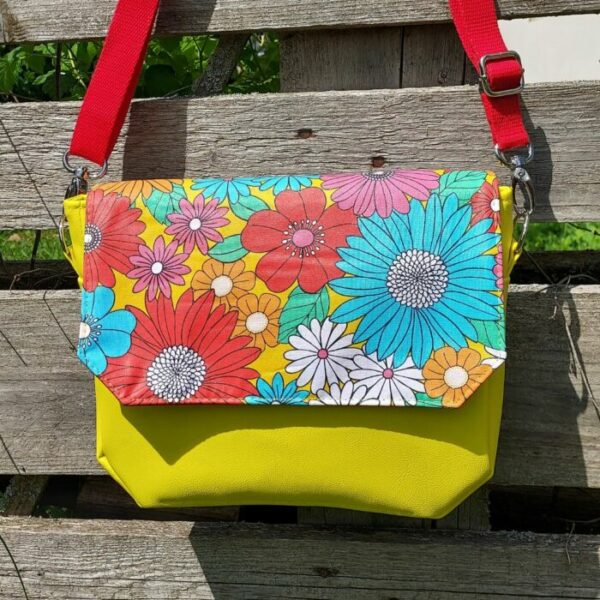 Sac SwapMe tetra spring face jaune rabat face fleuri